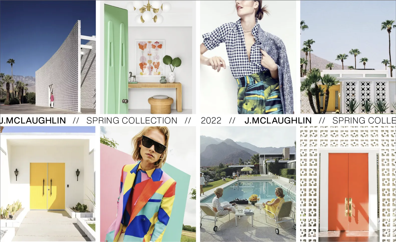 Collage of inspiration for a shoot with J. McLaughlin