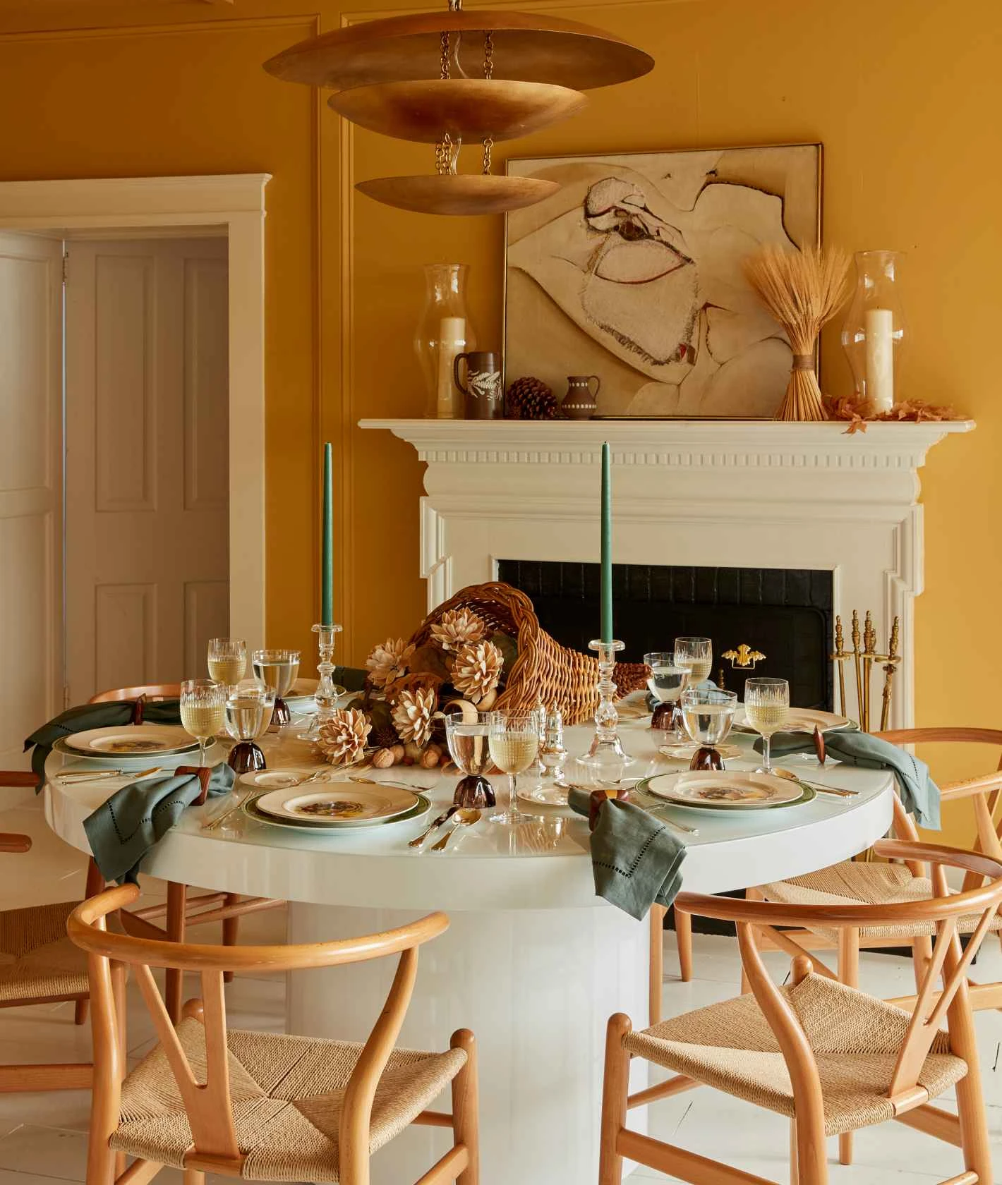 Dining room set with round table and chairs