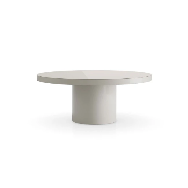 White lacquered round table