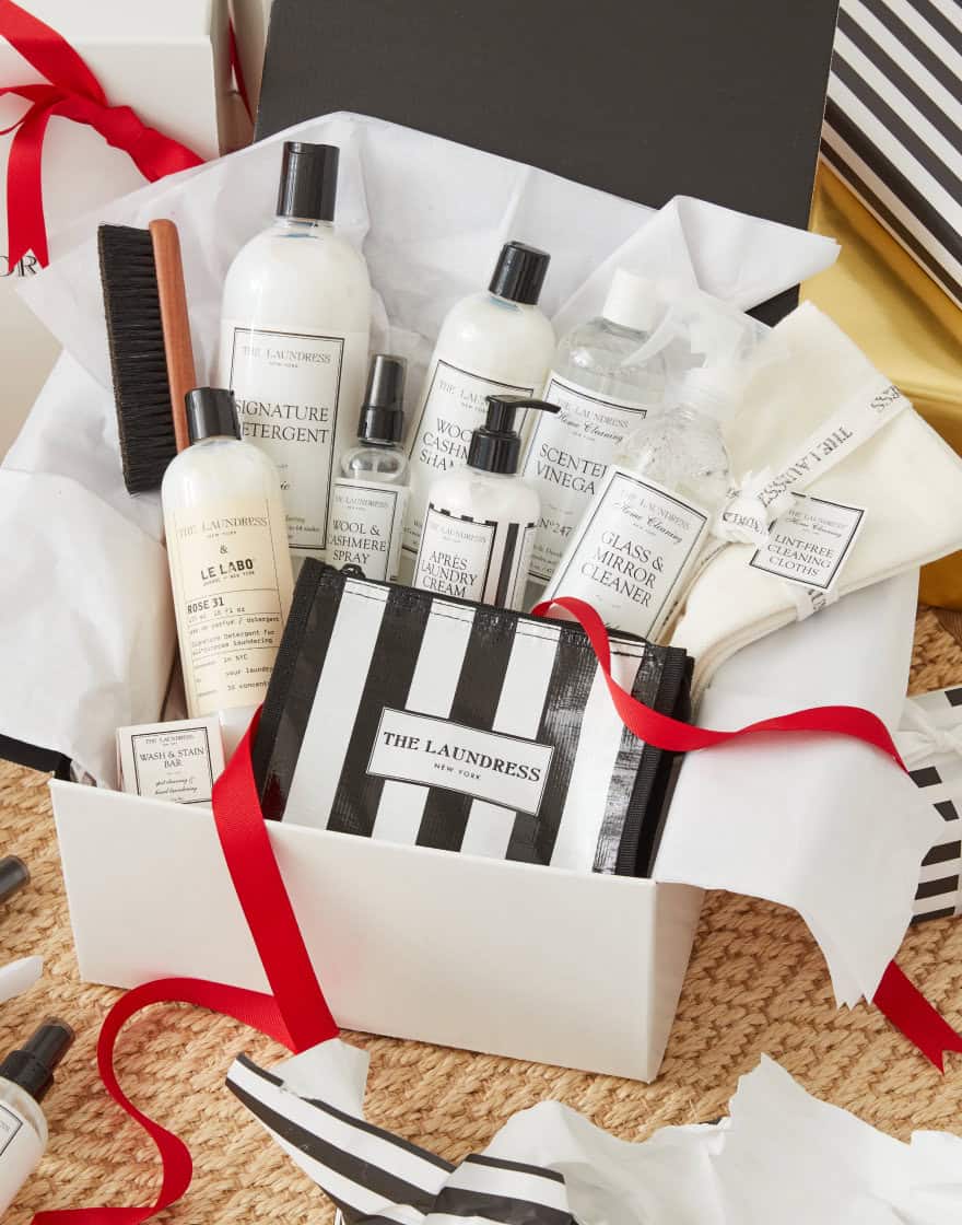 Products from The Laundress as though just unwrapped on Christmas morning